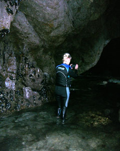 Sue in a cave
